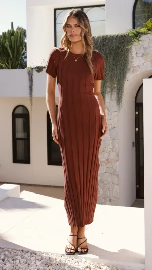 Soft Layer Mari Maxi Dress - Chocolate