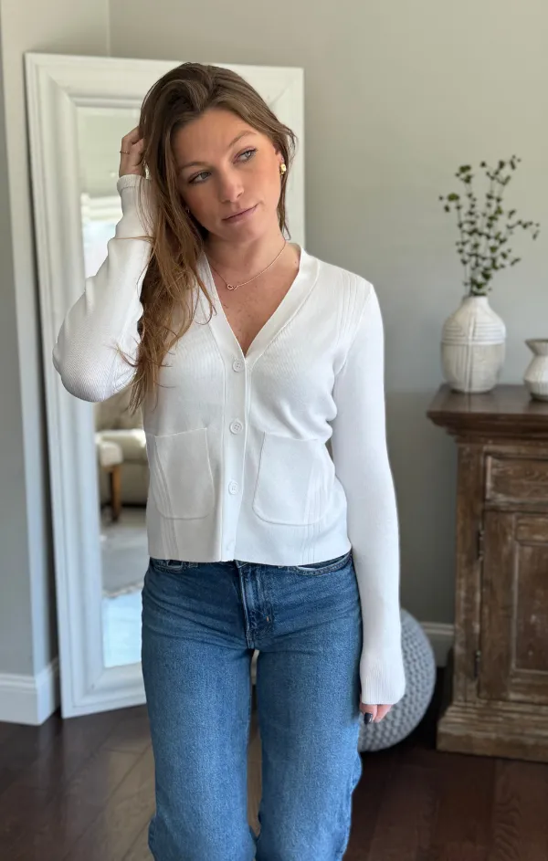 Marilyn Long Sleeve Cardigan Snug feel Minimal Vibe