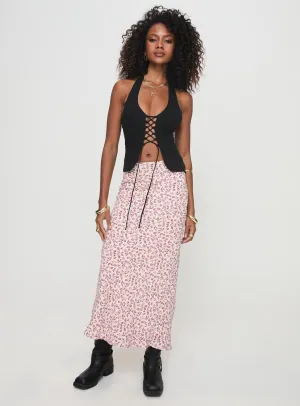 Mariposa Maxi Skirt Beige Floral Water Resistant Soft Palette