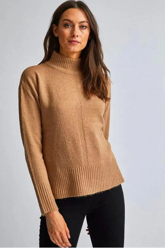 Daily Layer Stretchable Cuffs Relaxed Turtle Neck Jumper