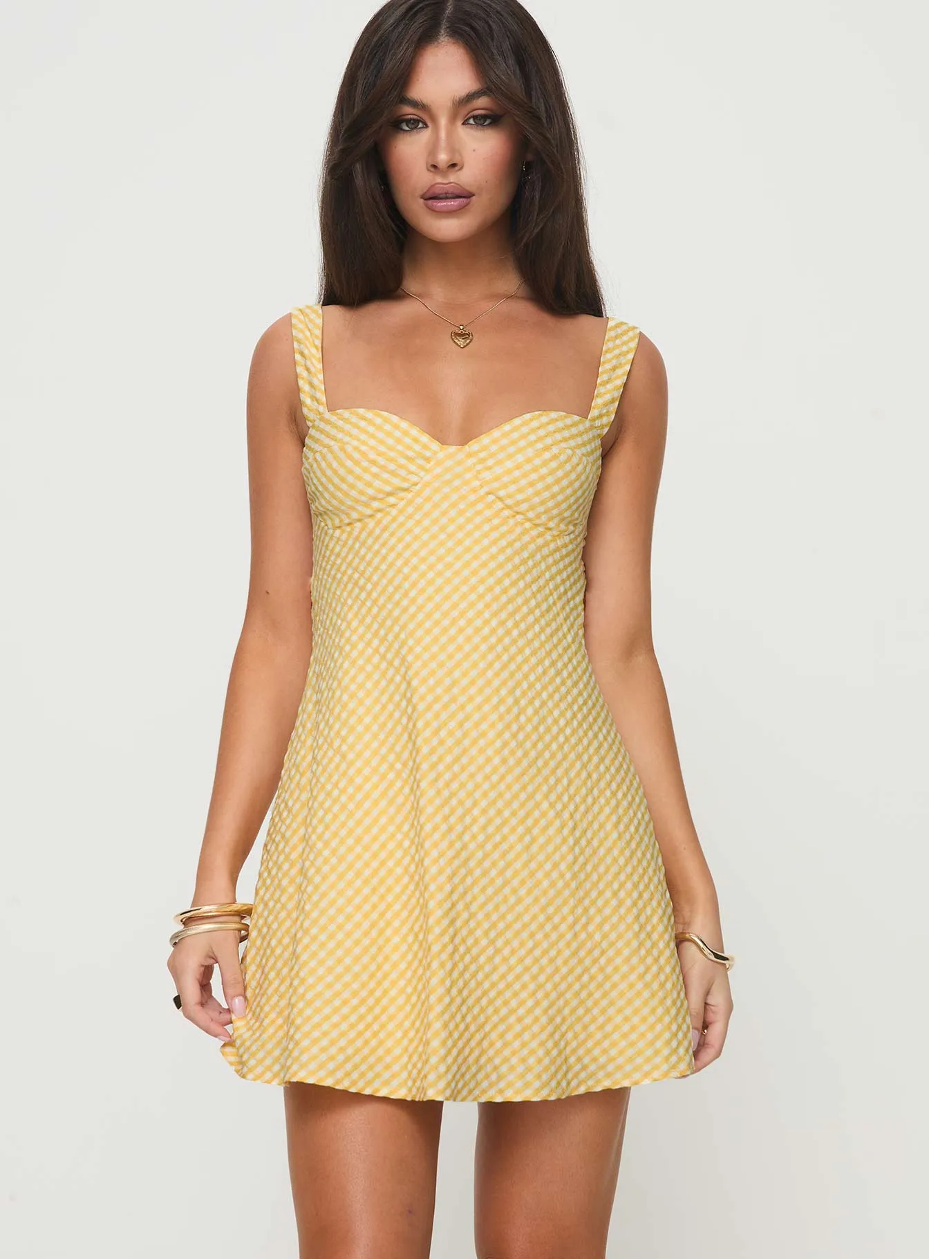 Unique Print Mcbeath Mini Dress Yellow