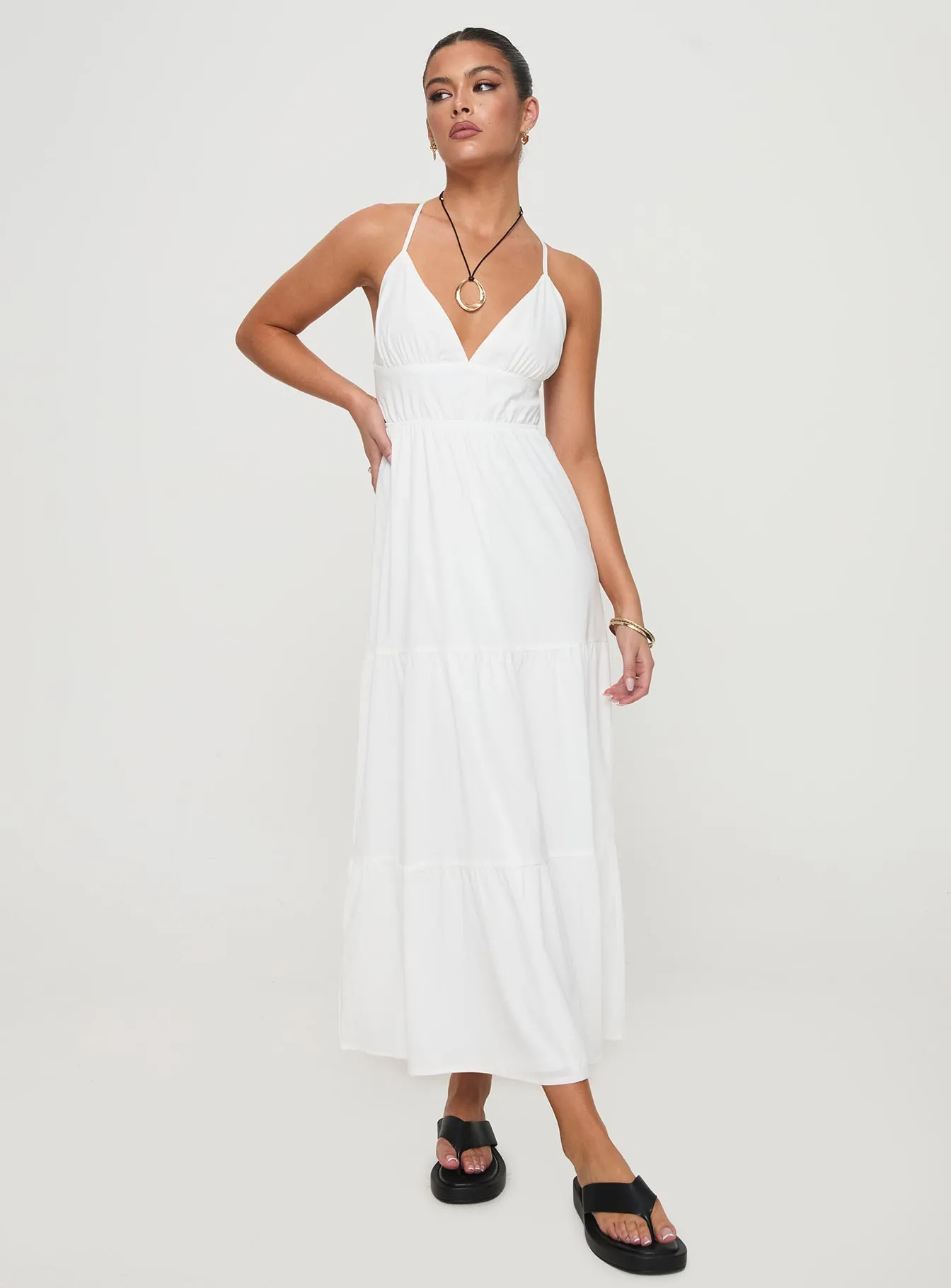 Quiet Glow Sophisticated cocktail dress Mckew Maxi Dress White