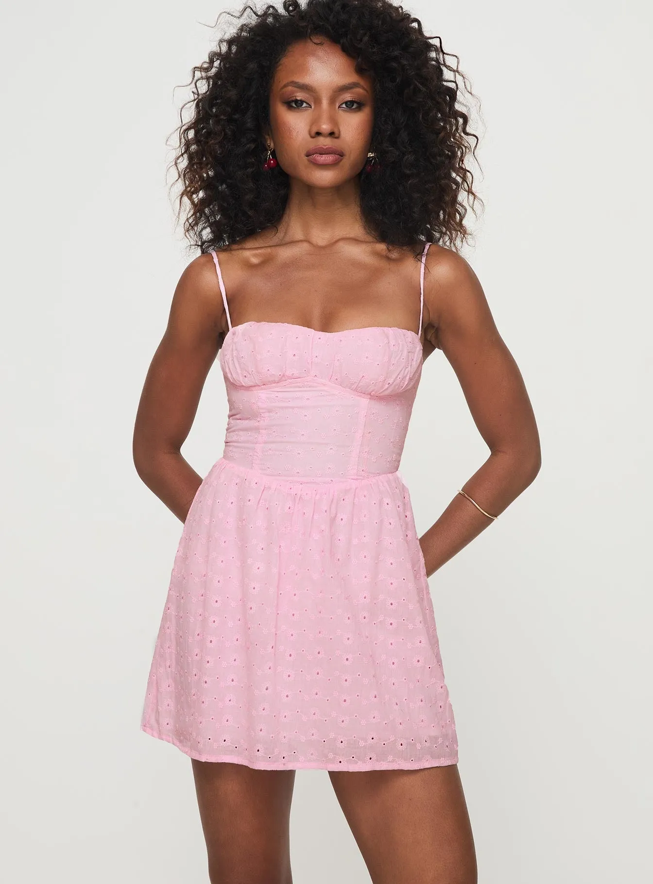 Mckilah Mini Dress Pink Airy Base Trend Texture