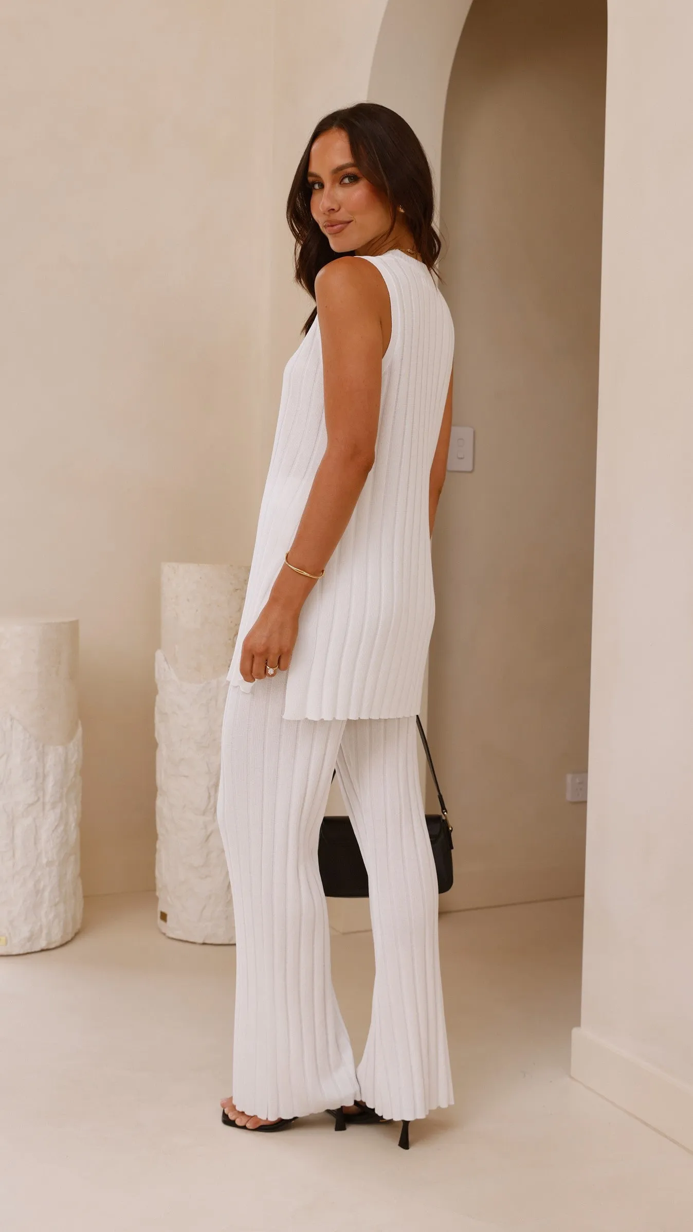 Megan Knit Pants - White Wardrobe Must