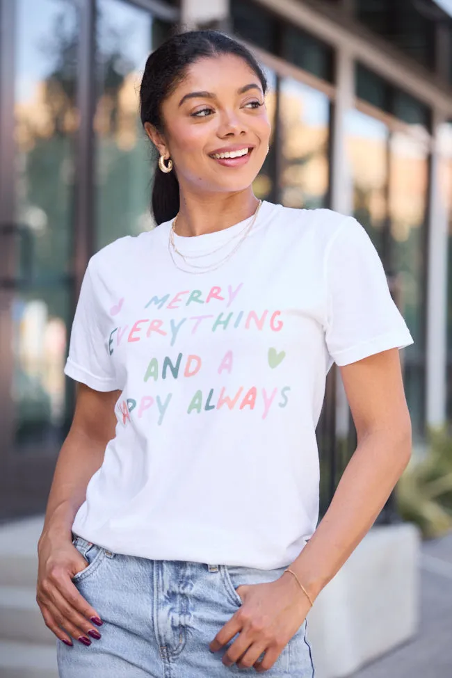 All Season Wear Merry Everything White Graphic Tee