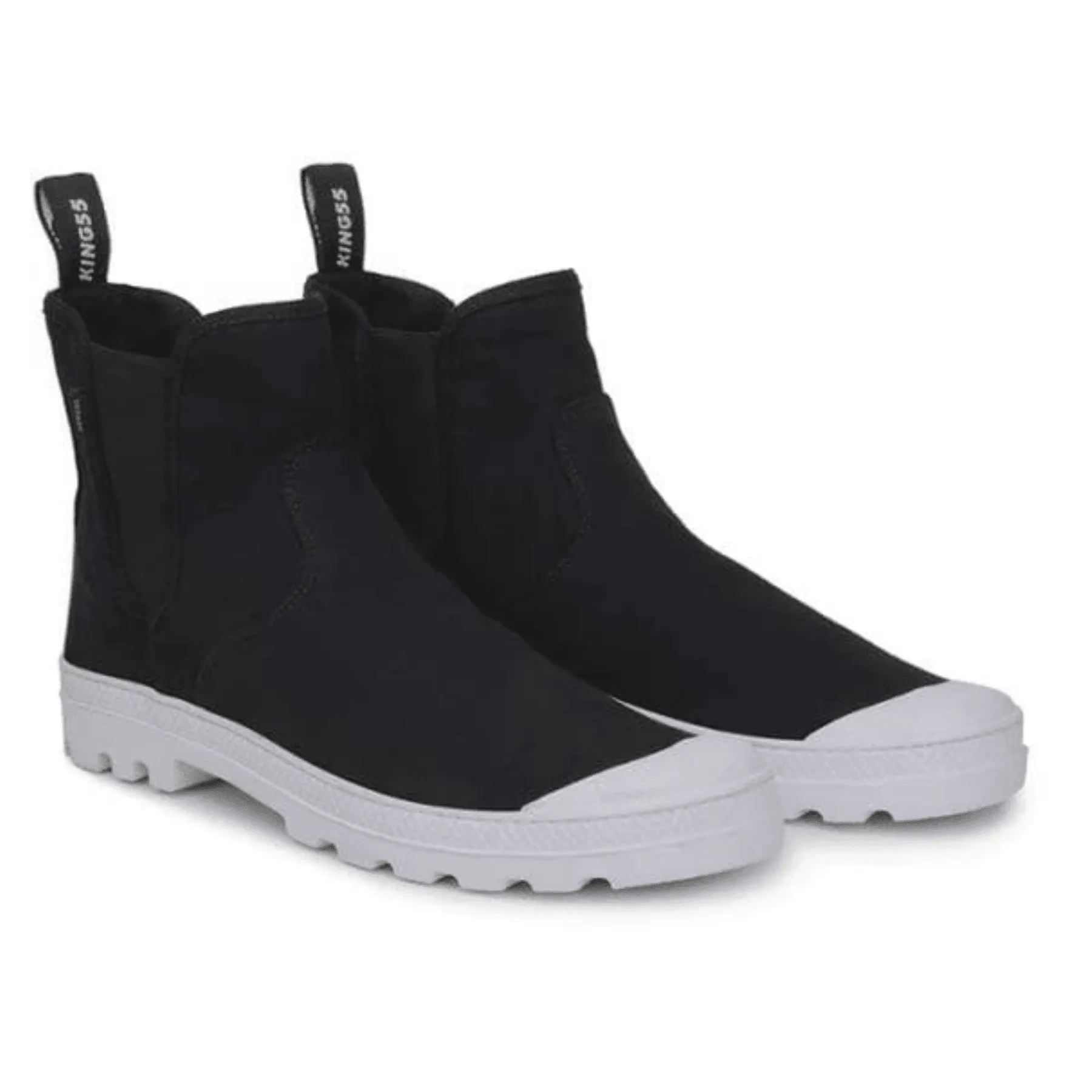 Comfort Wrap 'Hammer Chelsea' vegan canvas chelsea boot by King55 - black