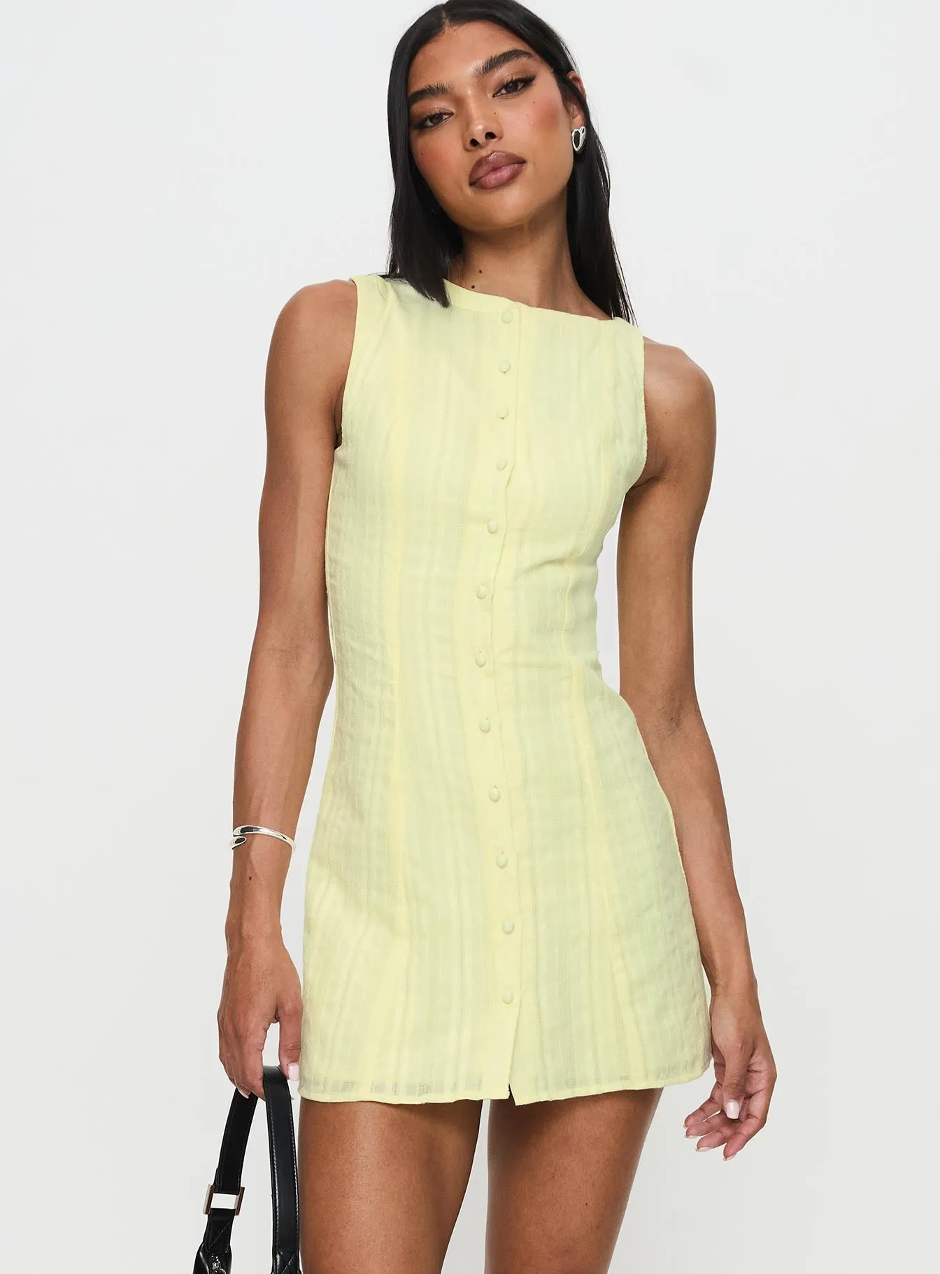 Mimsie Embroidered Mini Dress Lemon City Mood Silk Air
