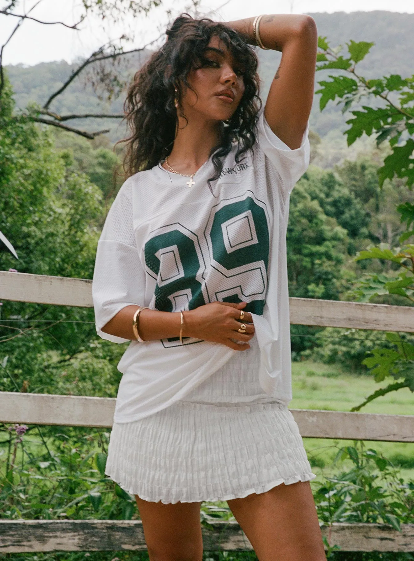 Out Of Sight Mini Skirt White yoga session Striped Design