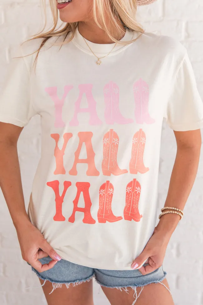 Y'all Ivory Graphic Tee Comfy Stretch Chic Fashion