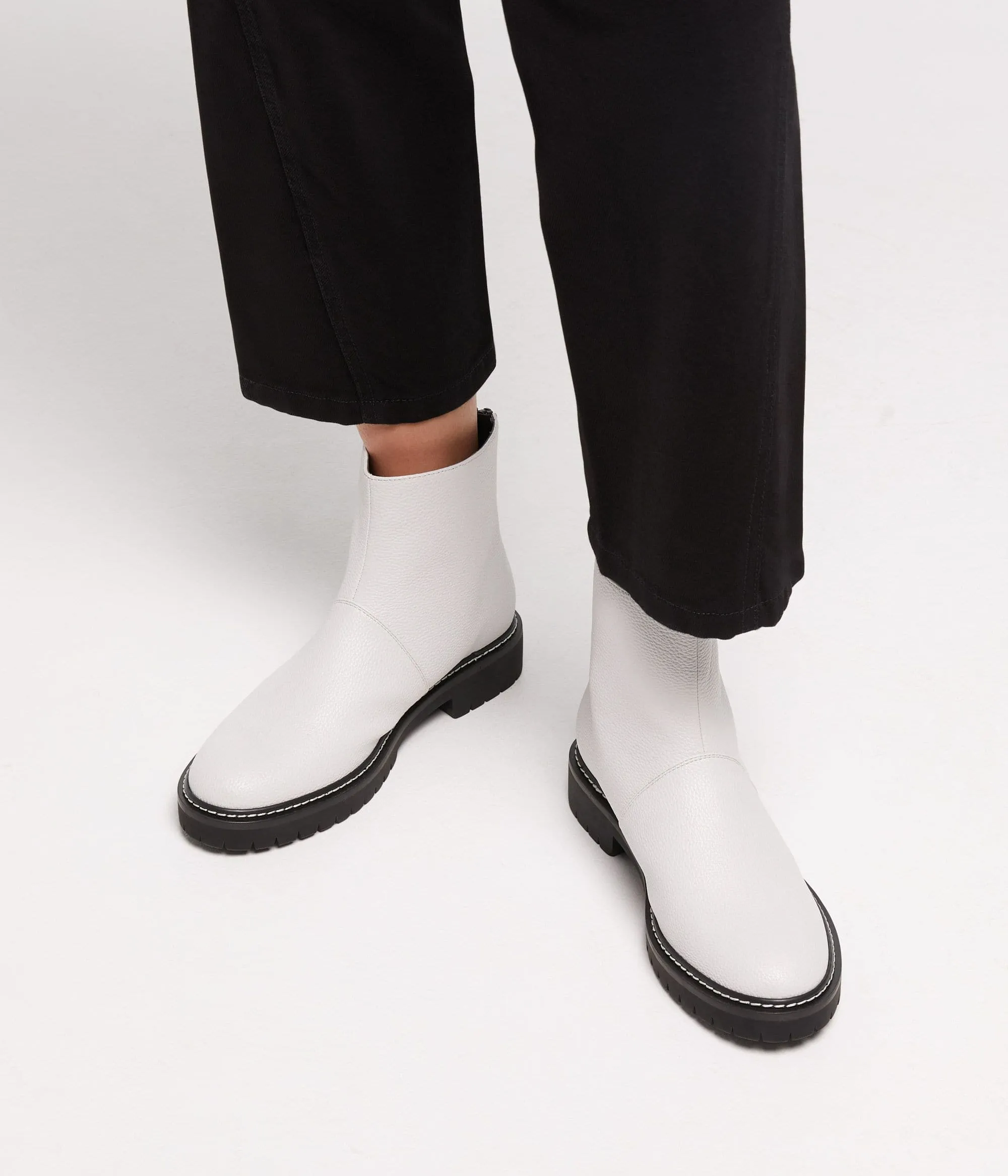 'Mirra' Vegan Ankle Boot by Matt and Nat - White Urban Style Compact Frame