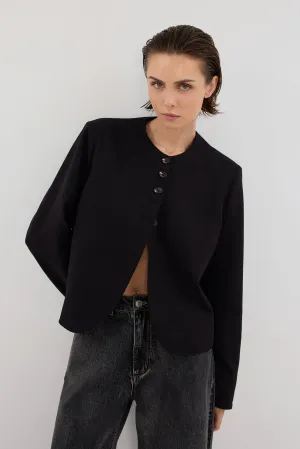 RYAN BLACK CROPPED BLAZER AbrasionResistant