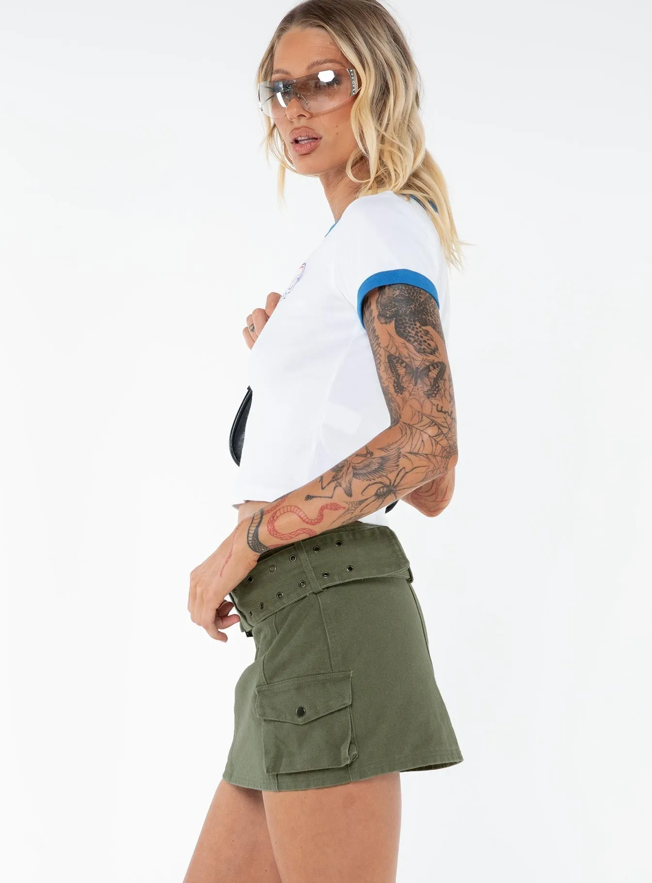 Trendy Mood Iconic Cargo Mini Skirt Khaki Tall