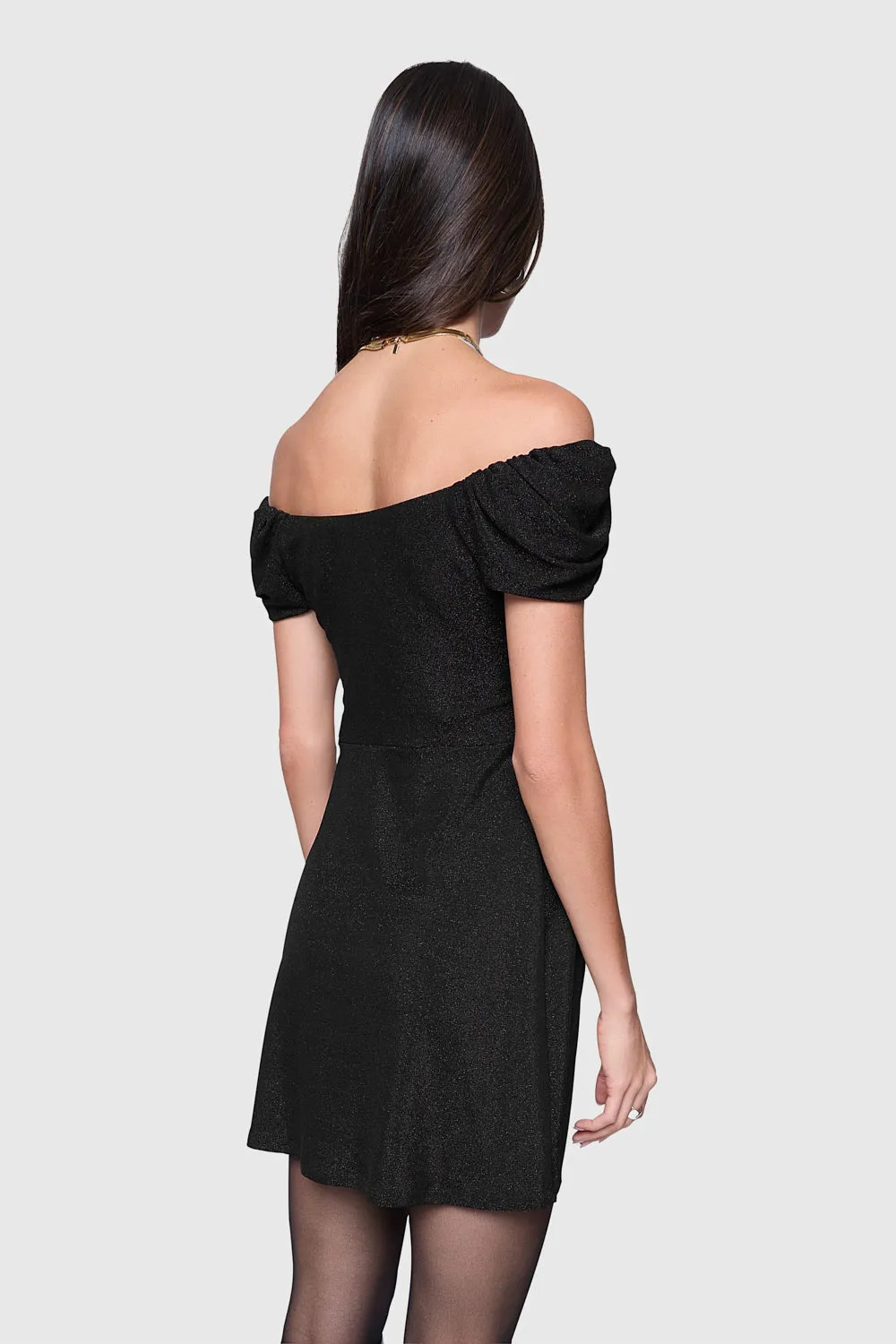 Tonal-Stitching Confident Touch Devin Off Shoulder Dress