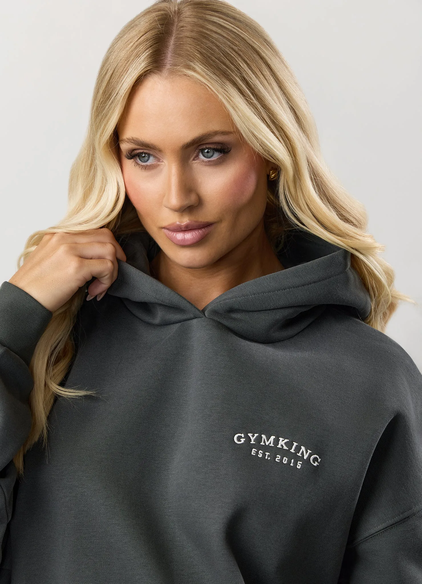 Neutral Colors Gym King Compose Fleece Oversized Hood - Green Smoke