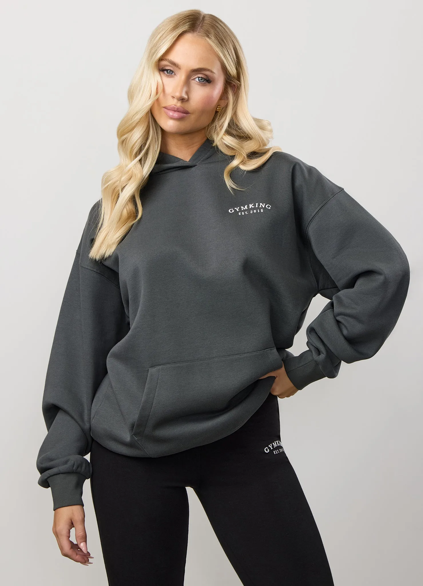 All Season Wear Gym King Compose Fleece Oversized Hood - Green Smoke