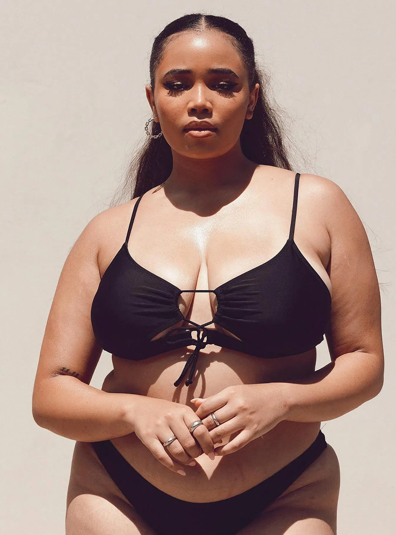 Ashley Bikini Top Black Curve Sporty Look