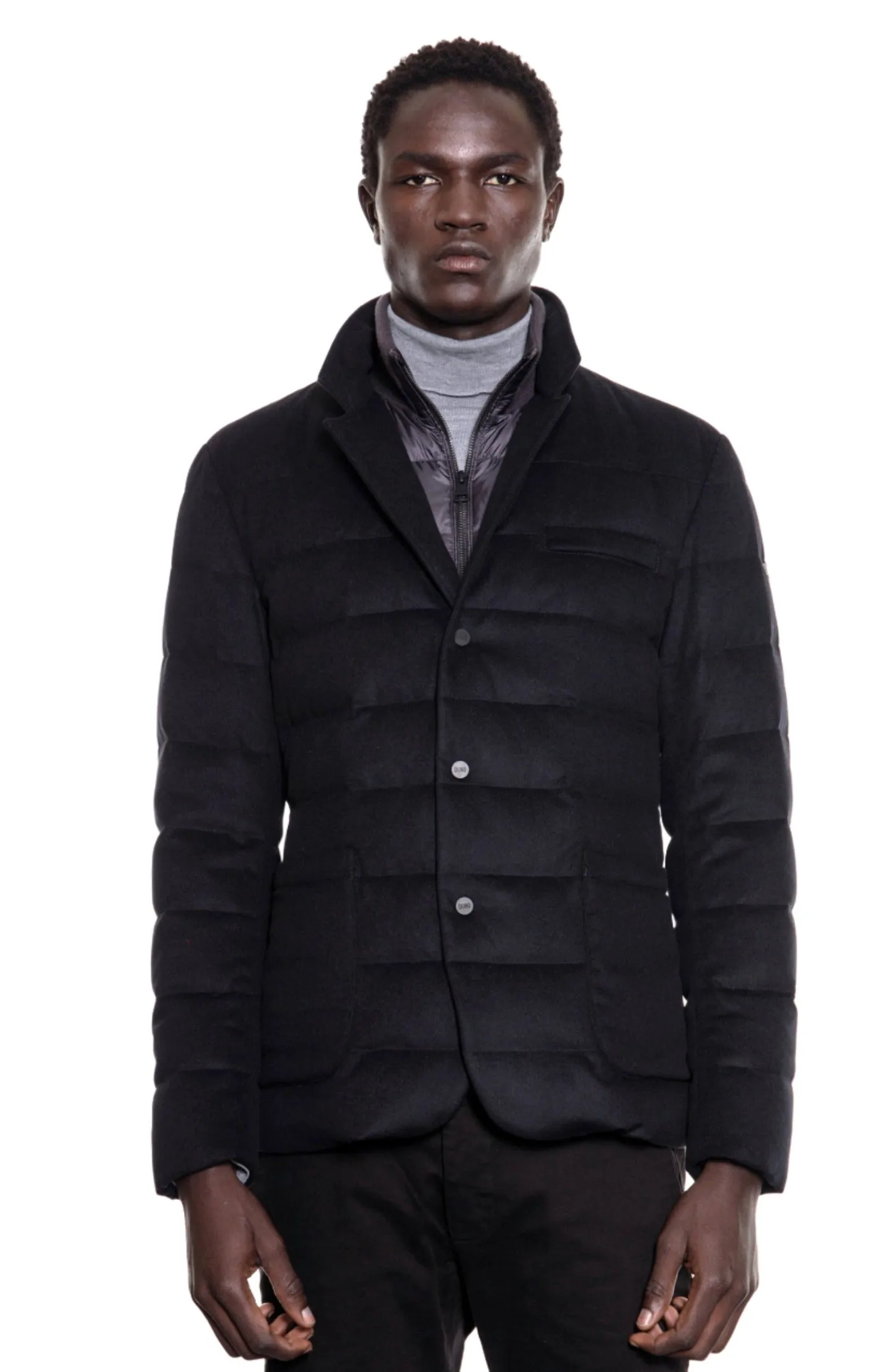 ID8185-Duno Navy Ray Coat Full Zip Closure