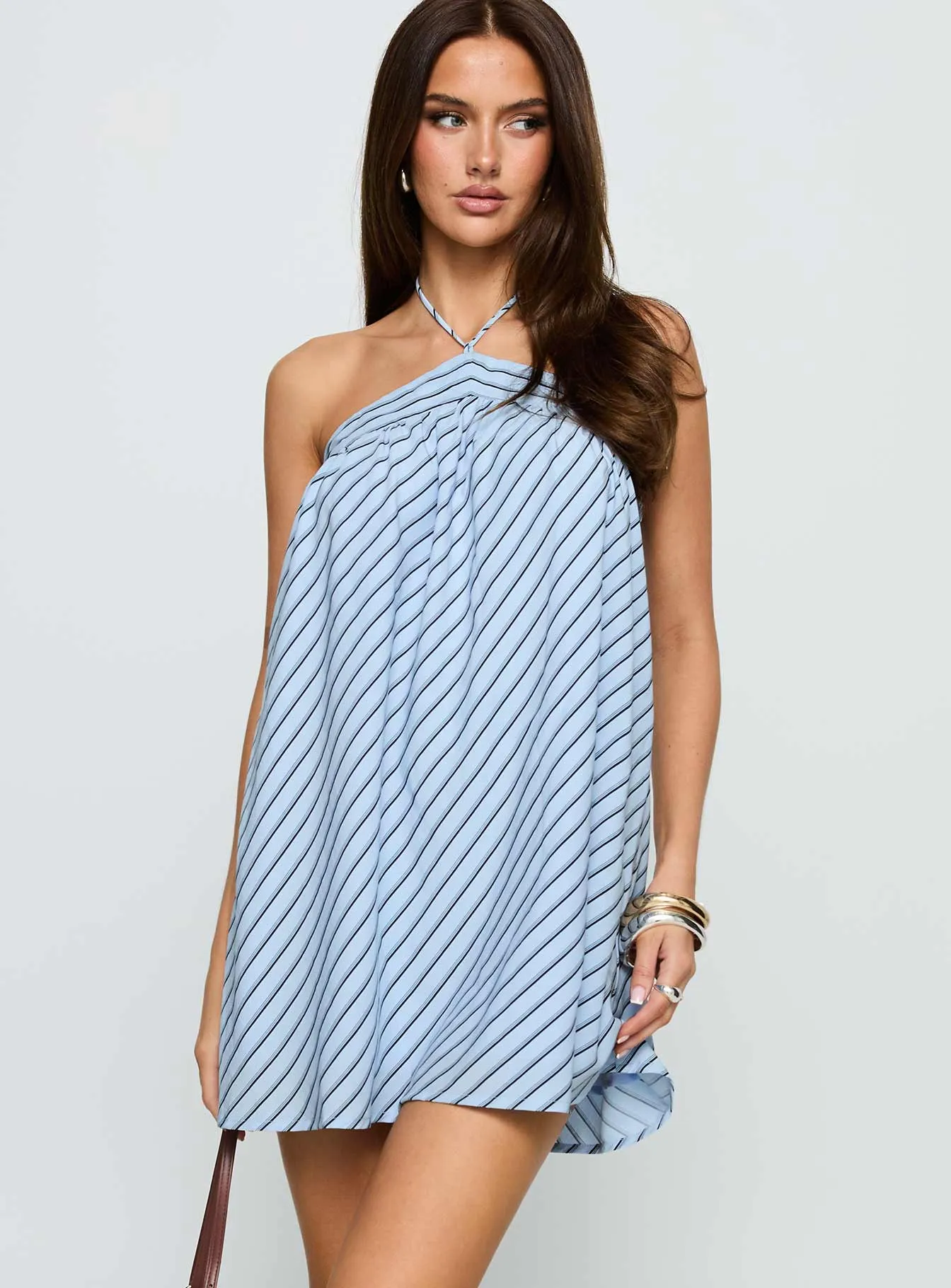 Moonlit Mini Dress Blue Stripe Quick Drying