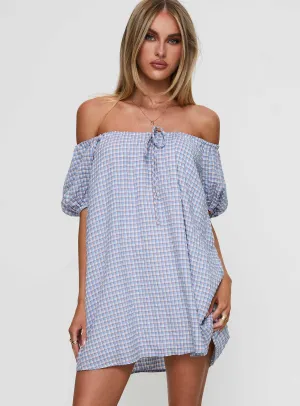 Smooth Lines Morning Doves Mini Dress Blue