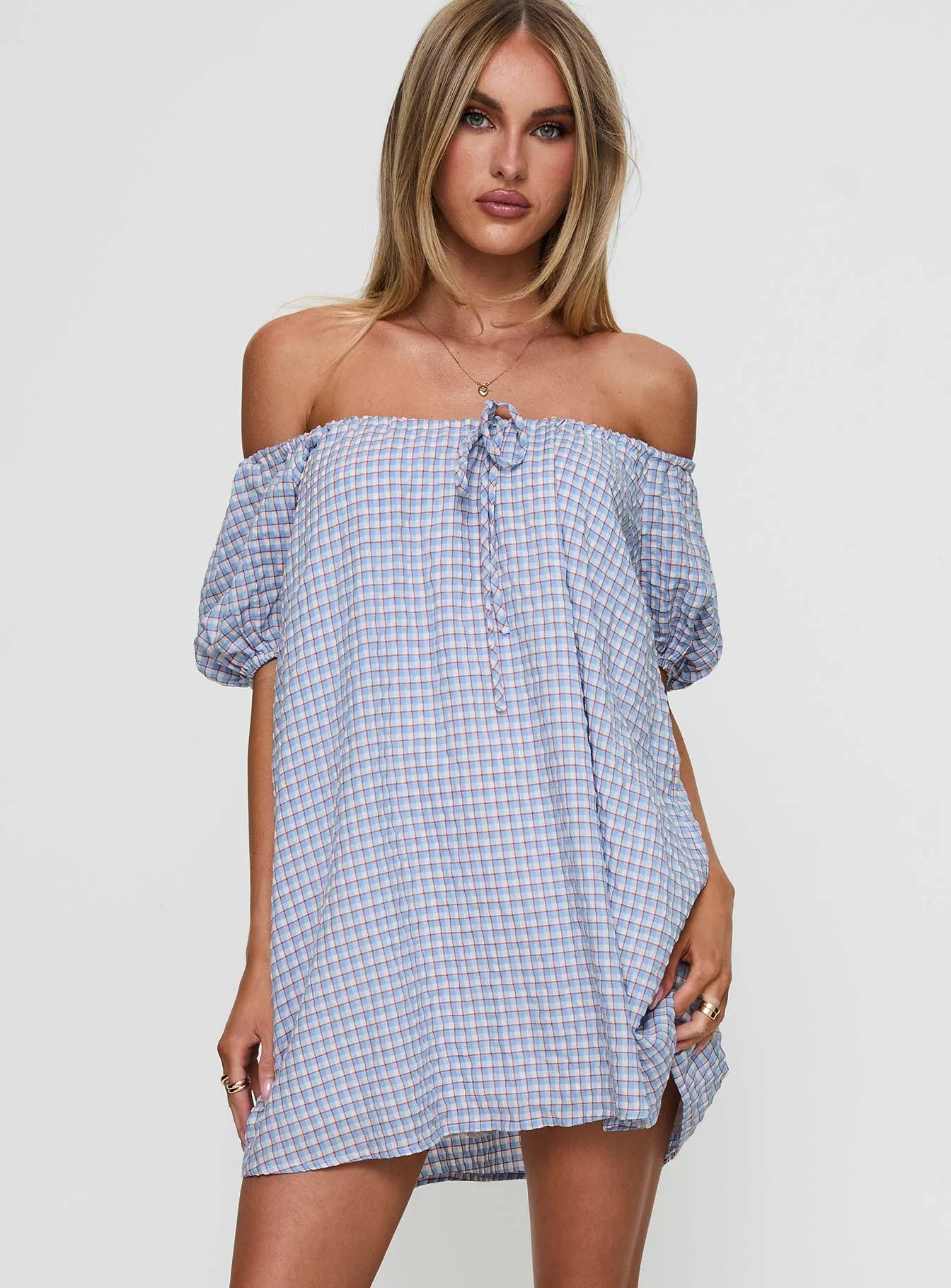 Smooth Lines Morning Doves Mini Dress Blue