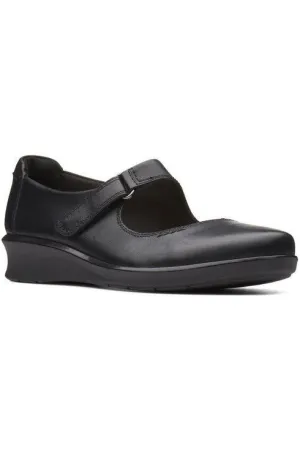 Clarks Hope Henley black leather Comfort Heel Fight Mode