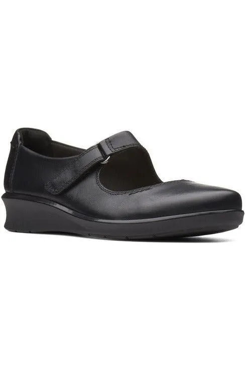 Clarks Hope Henley black leather Mono Style