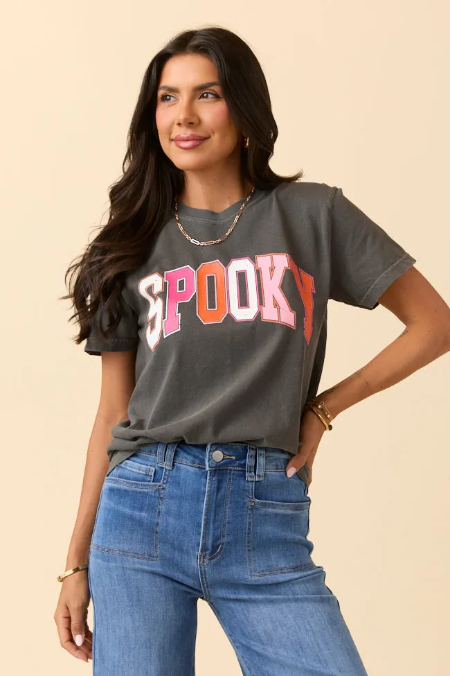 Weekend Ready MoistureWicking Technology Multi Color Spooky Block Dark Grey Graphic Tee SALE