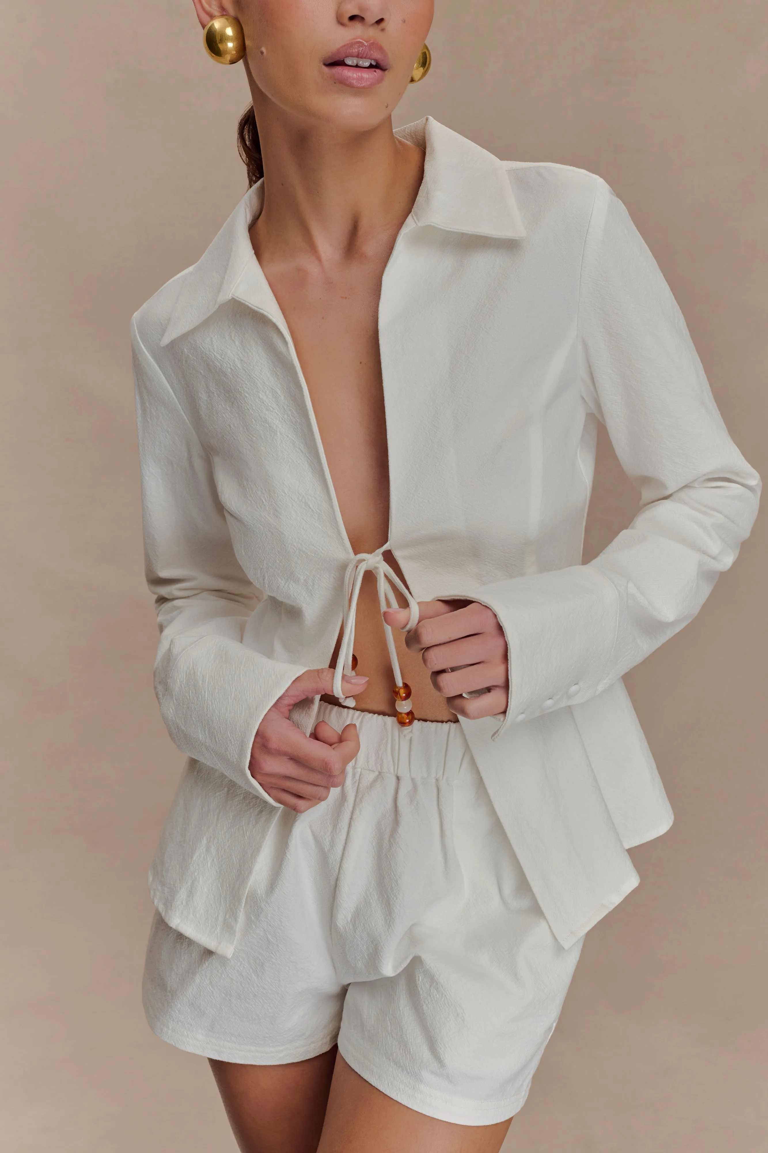 Airy Feel kids' style Annalee Cotton Shorts - White