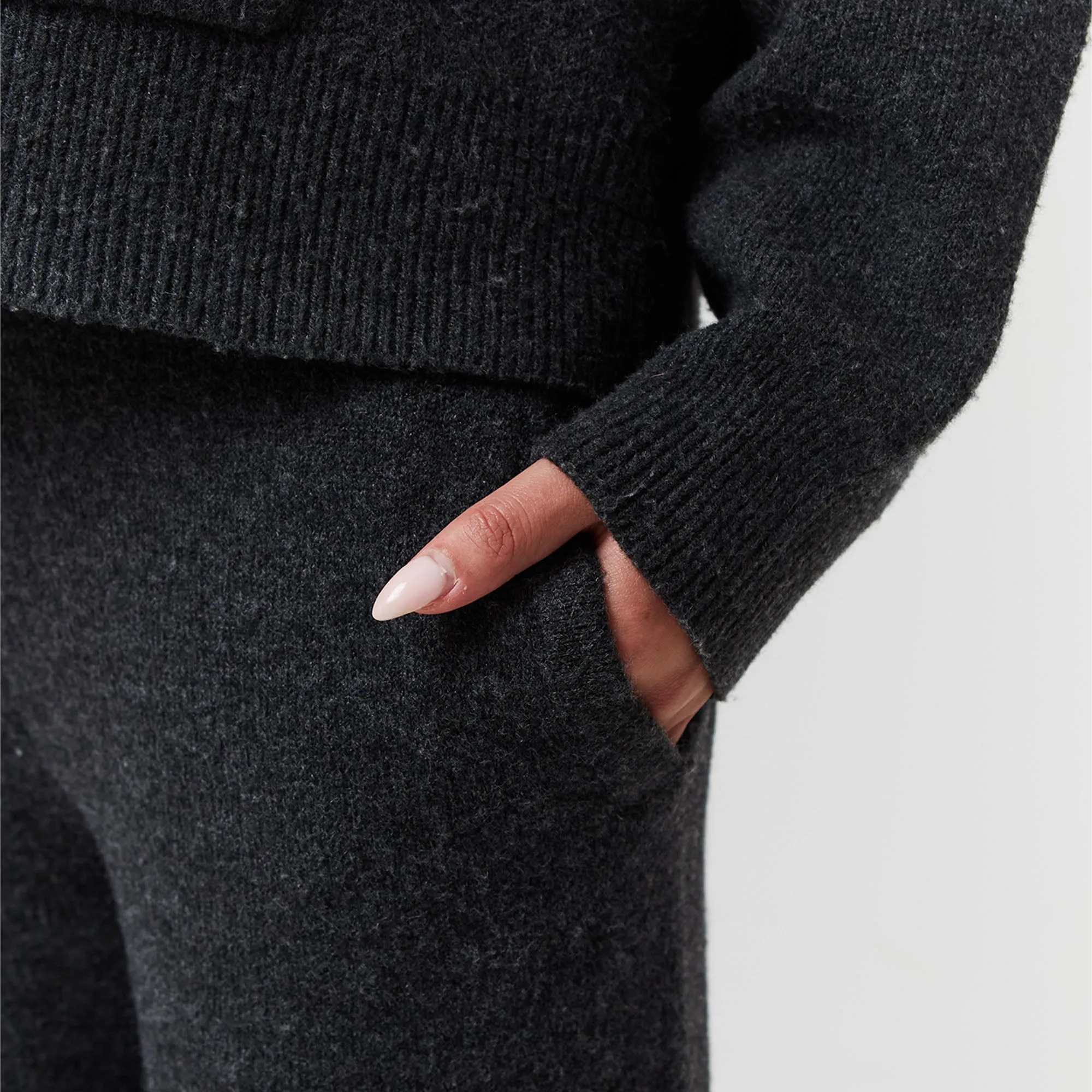 Knit Open Hem Jogger | Charcoal Marl DoubleStitchReinforcement