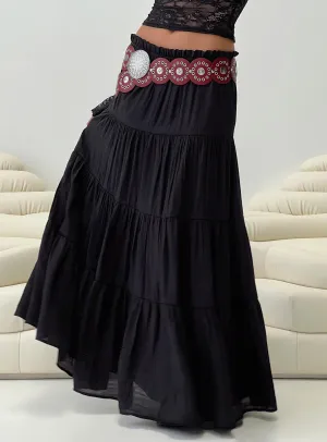 Soft Styling No Ride Up Mya Maxi Skirt Black