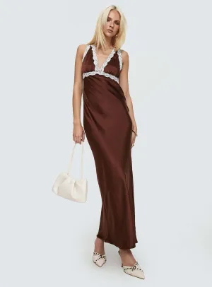Natassja Maxi Dress Chocolate Air Layer