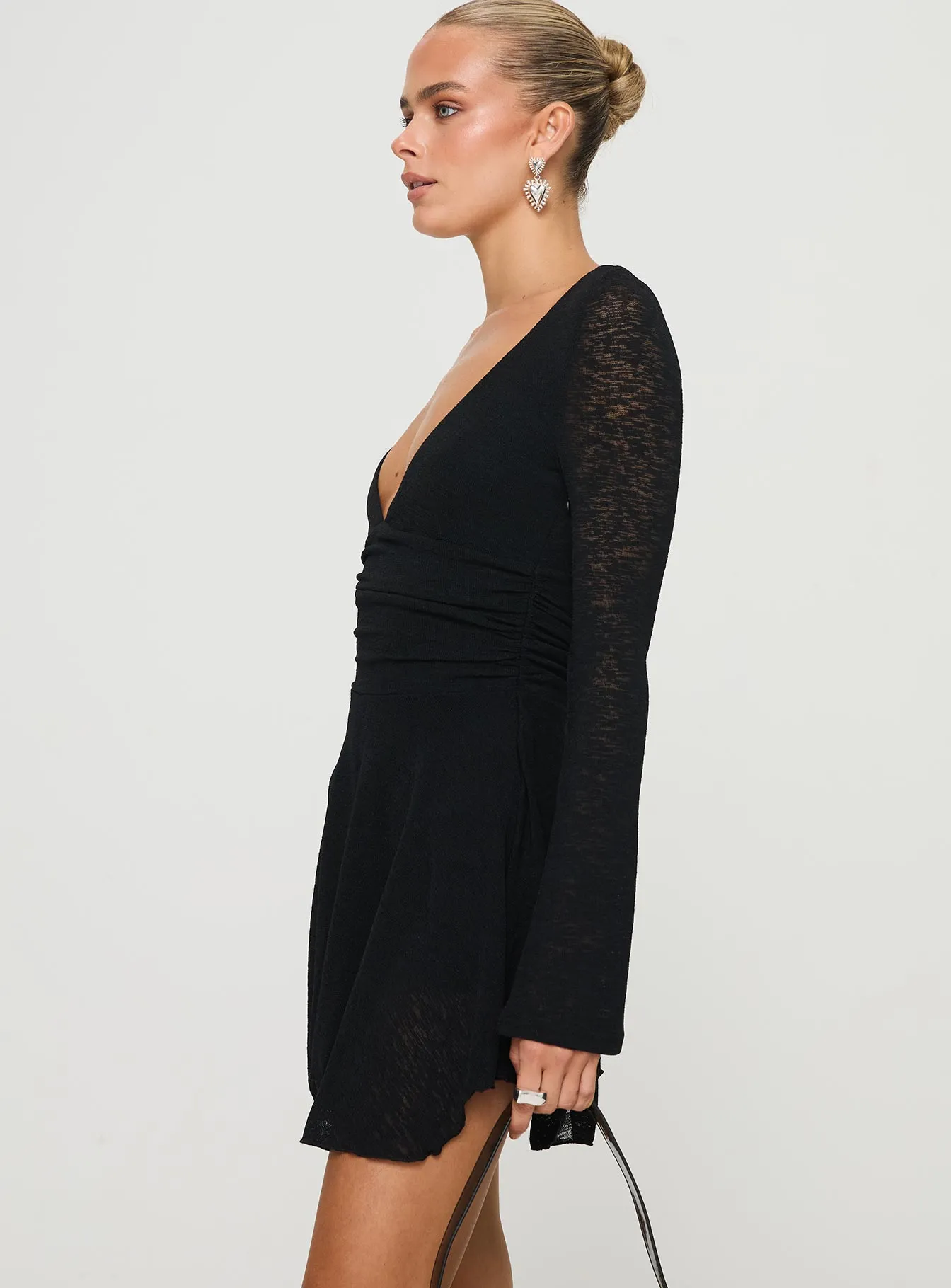 Nautia Long Sleeve Romper Black Scandi Light Night Party
