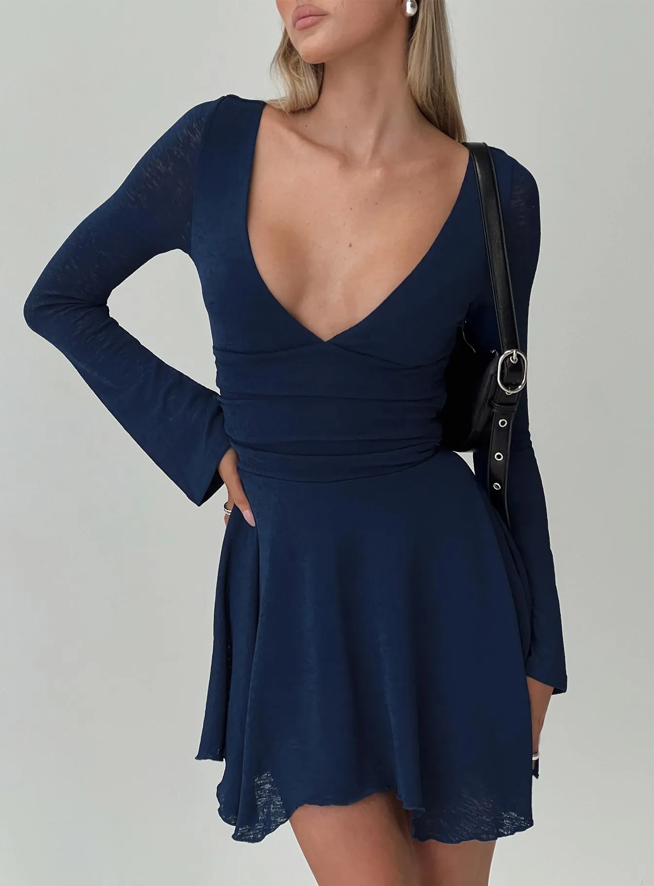 Nautia Long Sleeve Romper Navy High-waist Perfect Wear