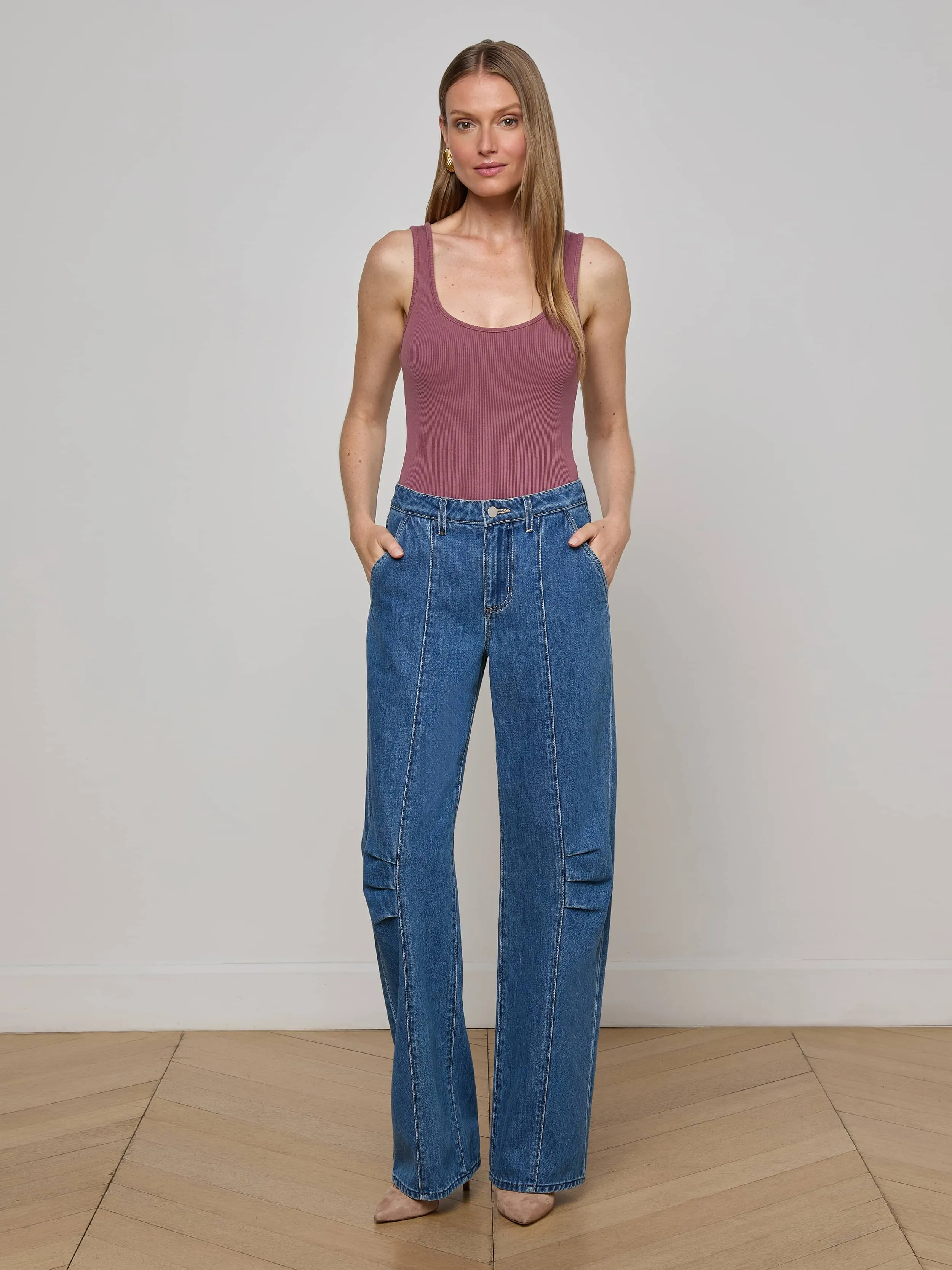 Nica Scoopneck Bodysuit Weatherproof Outerwear Trendy Trousers