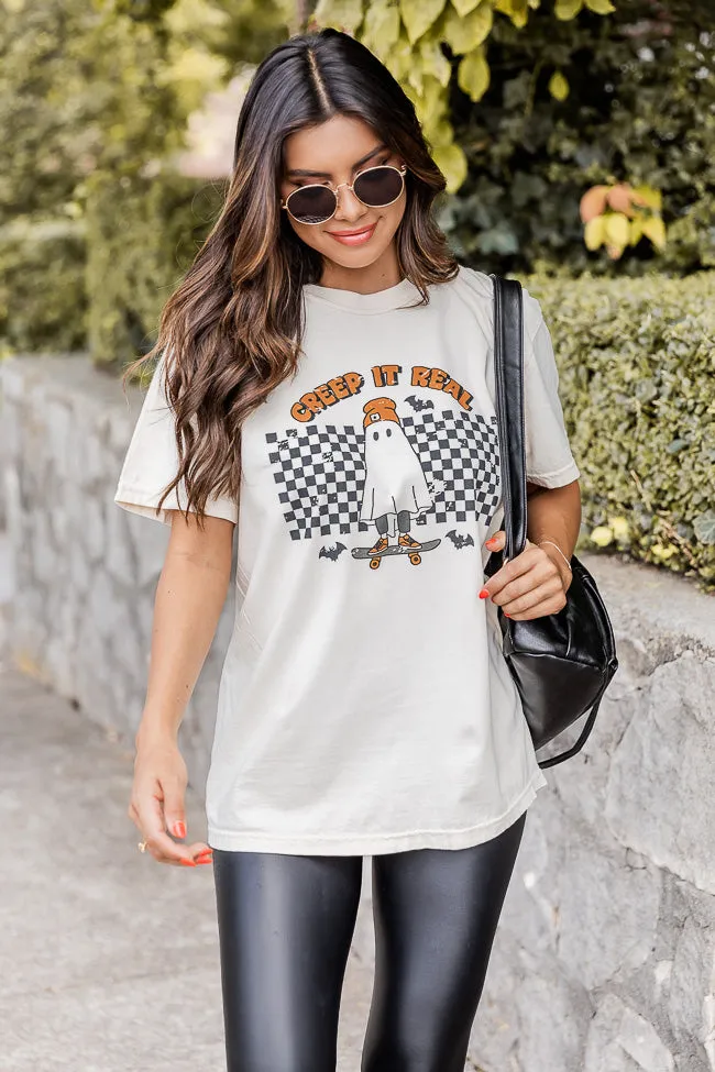 Comfortable Look Creep It Real Ivory Graphic Tee SALE