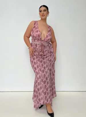 Nikolise Maxi Skirt Purple Curve Draped Design