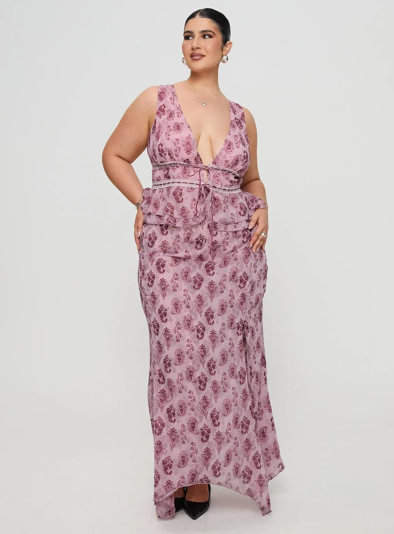Fair trade Nikolise Maxi Skirt Purple Curve