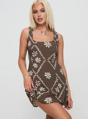 Niseko Mini Dress Brown Vibrant Spirit Cozy Wear