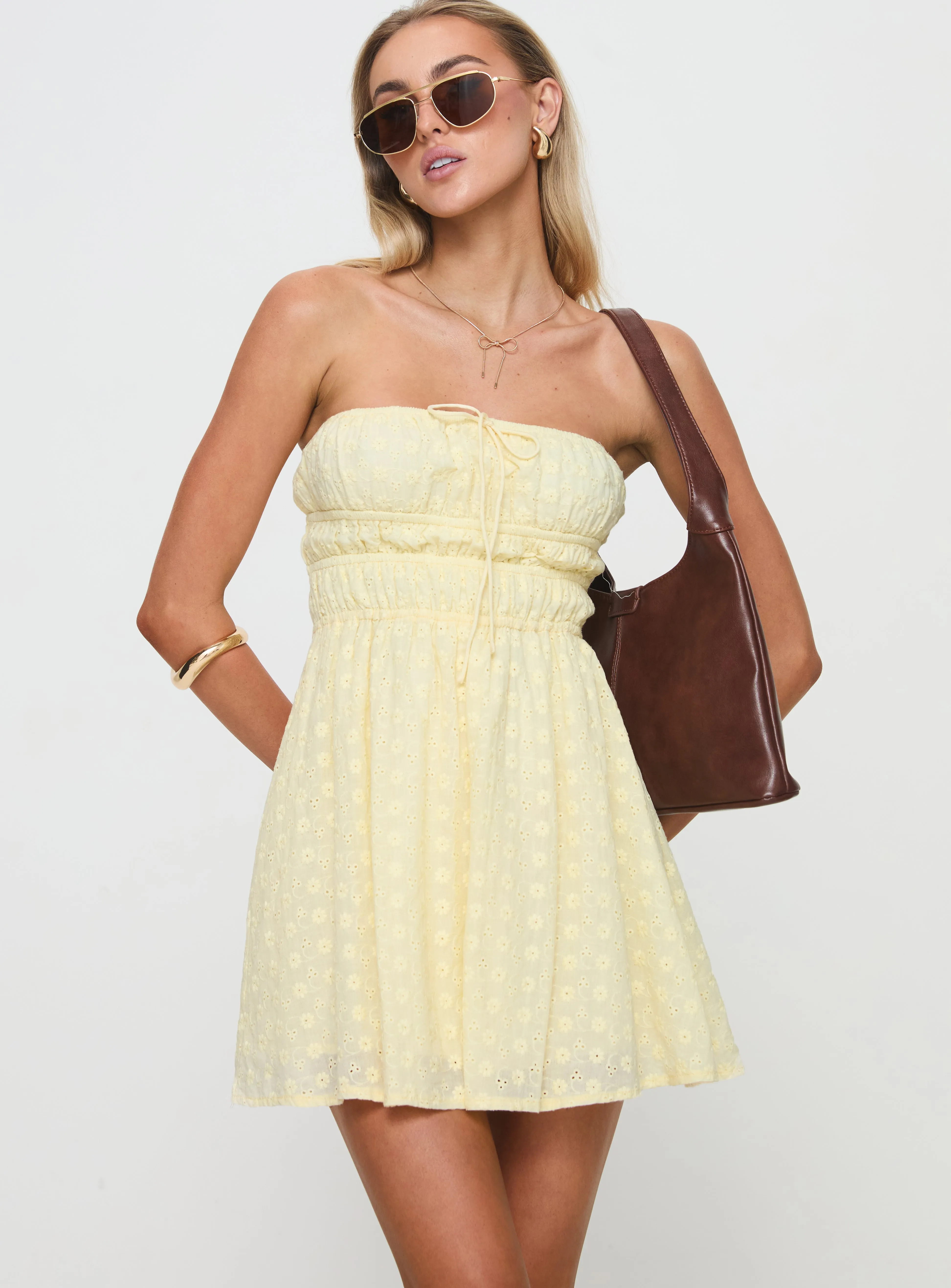 Seasonal Mood Tall Girl Nnarlia Mini Dress Lemon