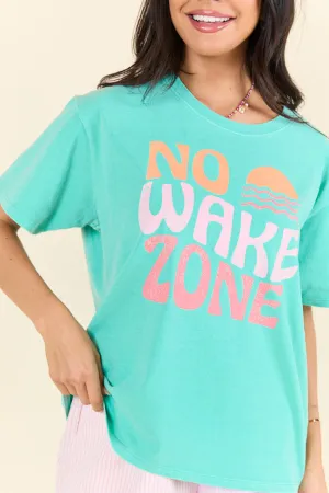 Ultra Soft Blend Stylish and Fun No Wake Zone Mint Graphic Tee