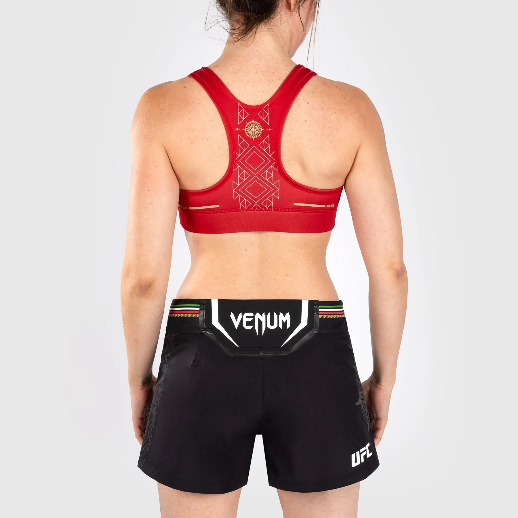 Noche UFC by Venum Authentic Fight Night Women??s Sports Bra - Red fitness enthusiasts Flatlock stitching seams