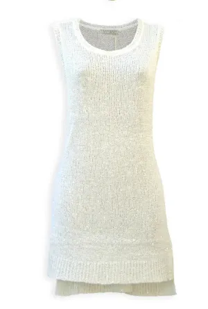 Reinforced Seams Clean Aesthetic Sparkle Sequin Knit Sleeveless Long Top