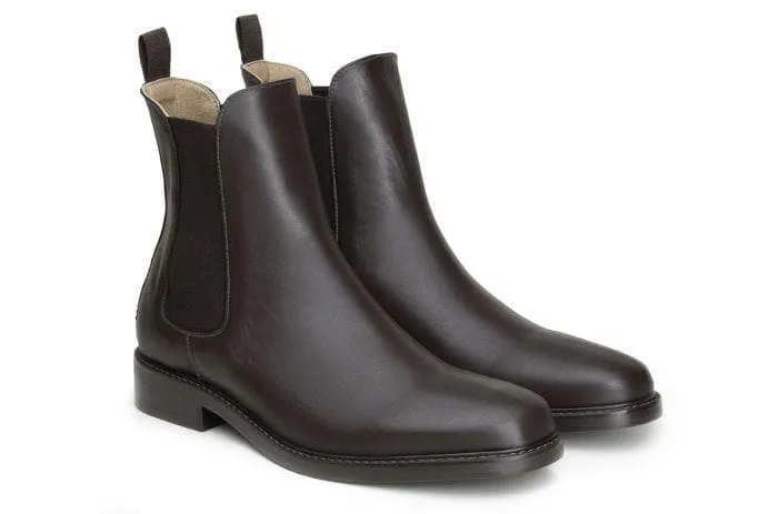'Dylan' Unisex Chelsea Vegan Boots by Ahimsa - Espresso Flexible Shaft Design