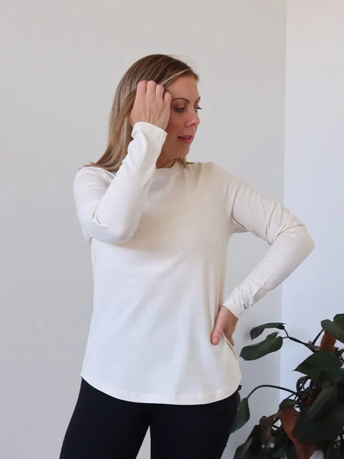 Ultimate Comfort Noni Long Sleeve Tee - Ivory
