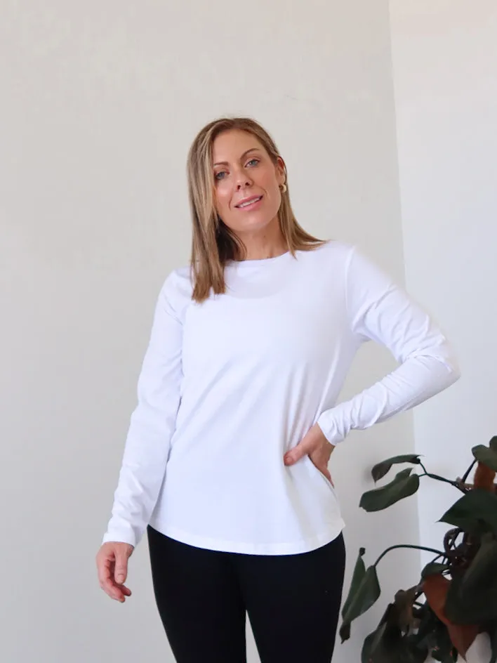 Noni Long Sleeve Tee - White All Day Wear