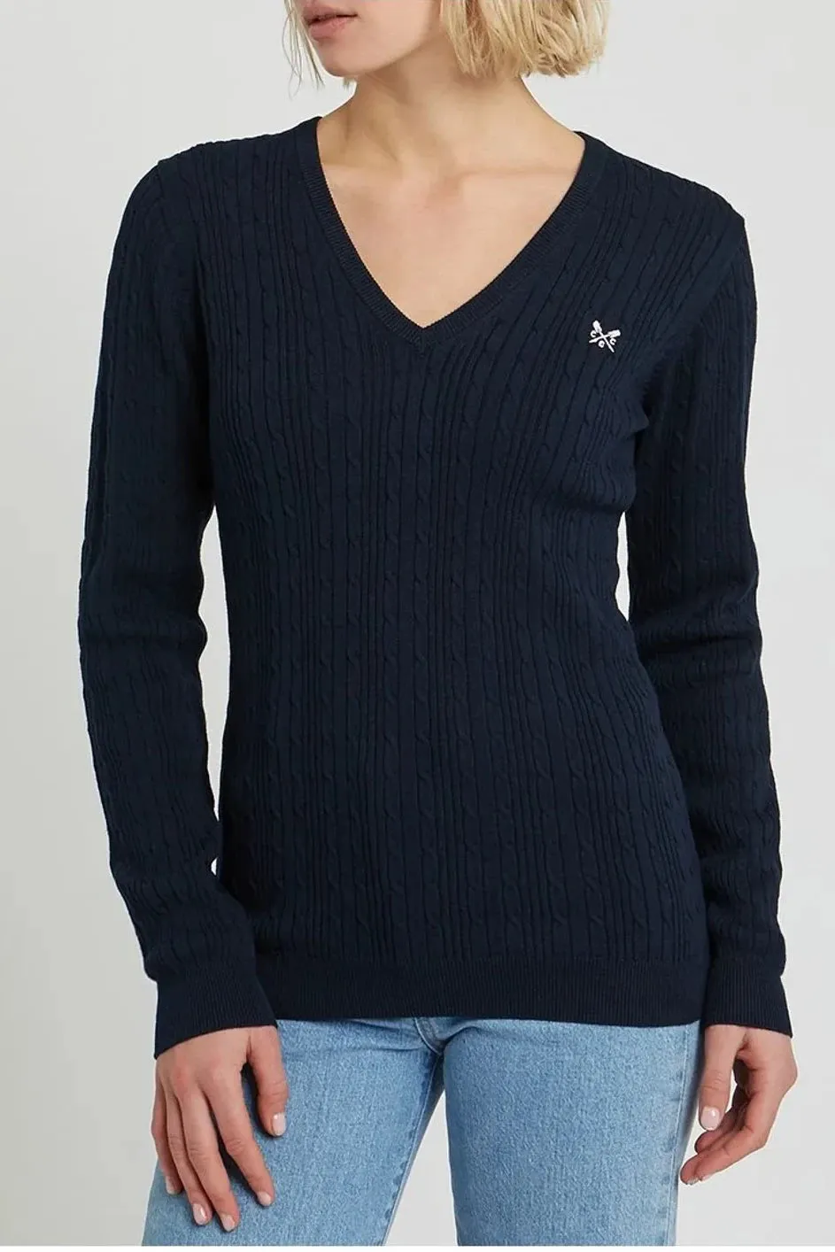 V-Neck Cable Knit Jumper City Comforted