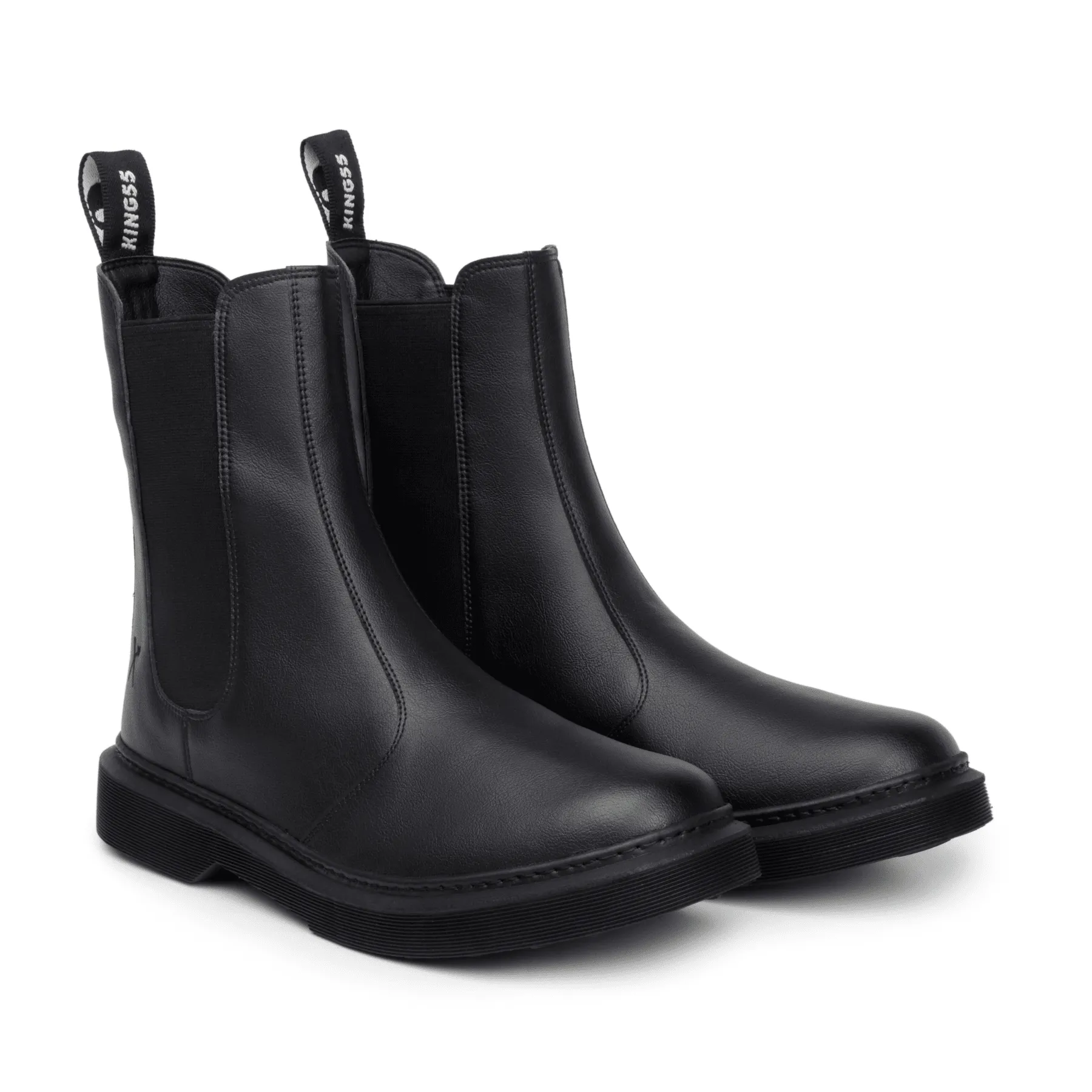 'Nova Brick Lane' Vegan Chelsea Boot by King55 - Black Protective Finish Adventure Seeker