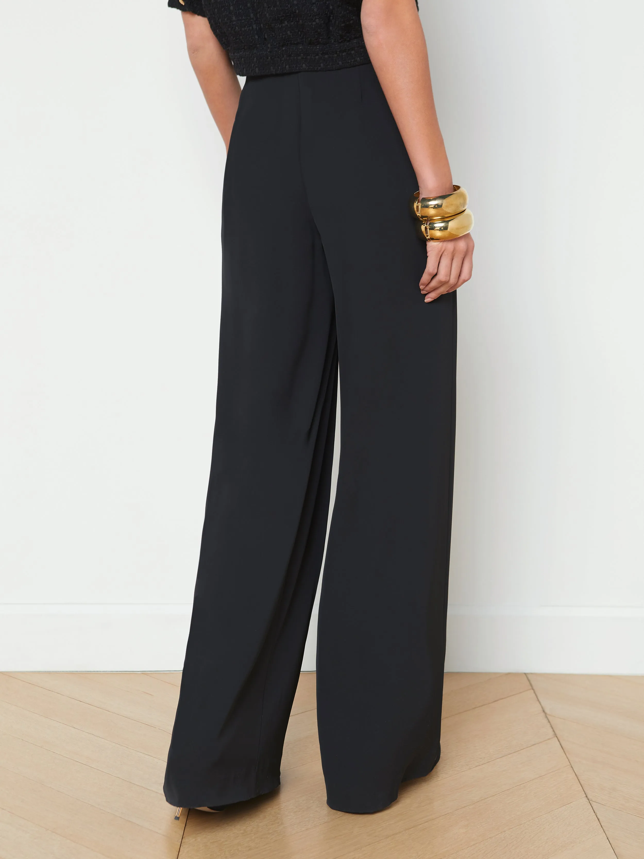 Chilly Layering Nova Pleated Wide-Leg Pant