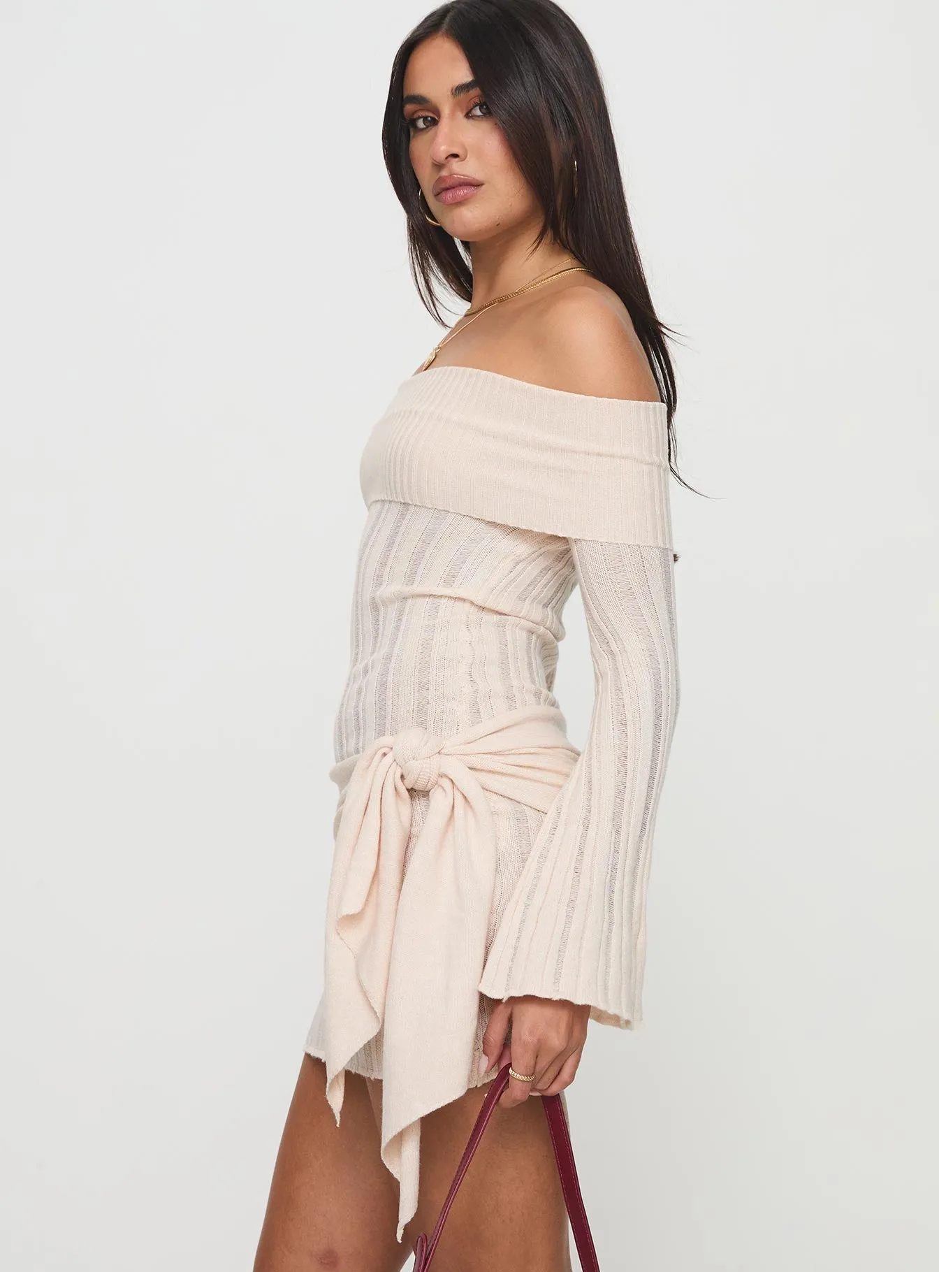 Oalie Off The Shoulder Mini Dress Cream Happy Scent