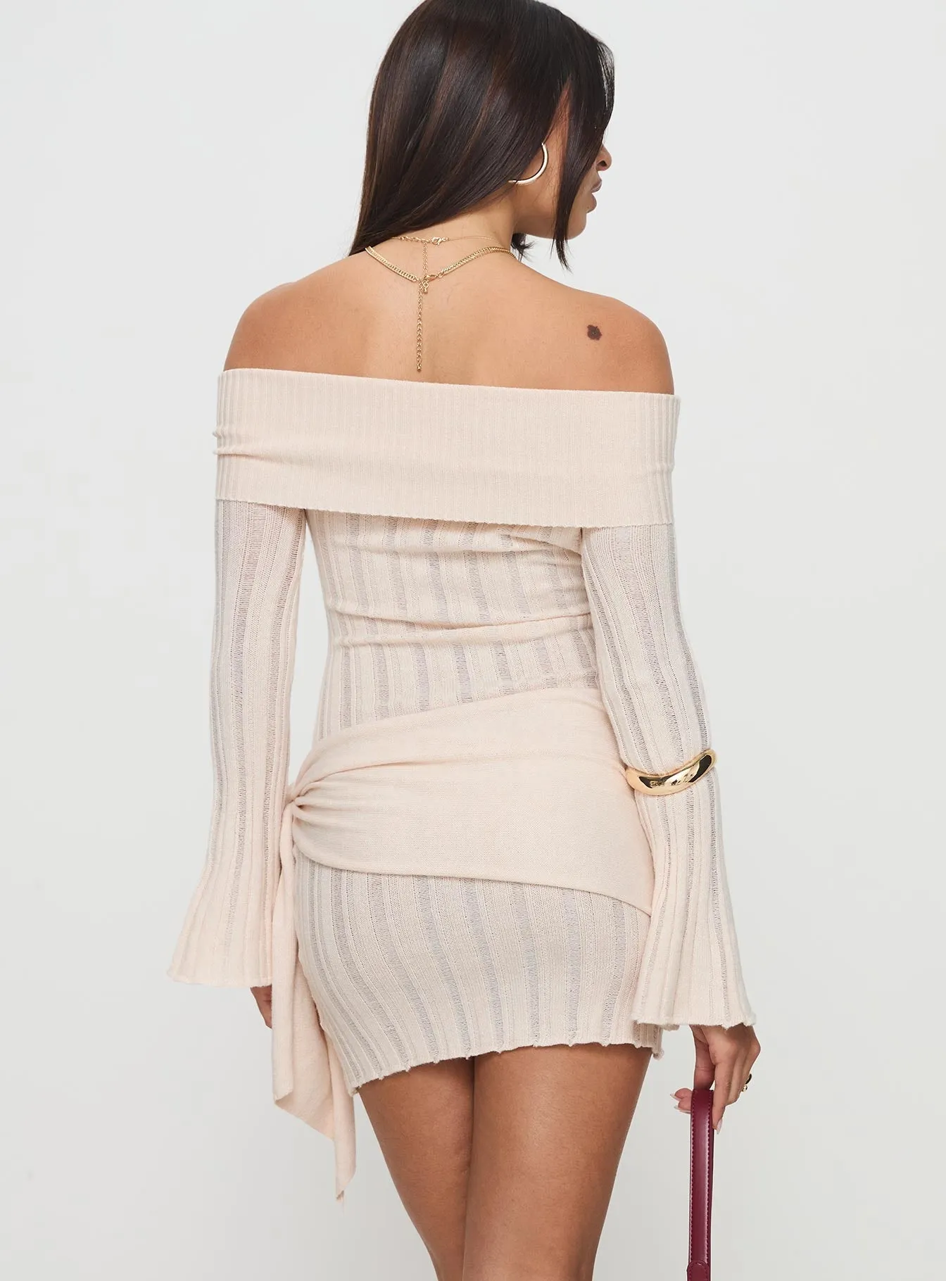 Night wear Oalie Off The Shoulder Mini Dress Cream